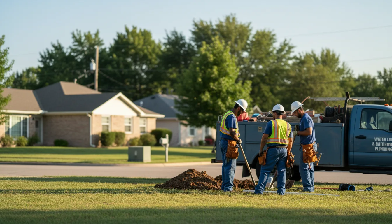 Residential water line and bathroom plumbing service in Gem, KS